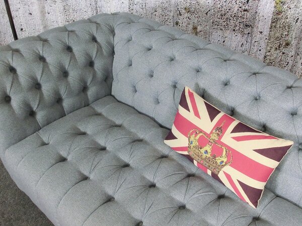 (2532) CANYON Chesterfield luxusní pohovka šedý melír