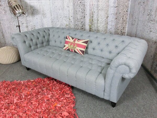 (2532) CANYON Chesterfield luxusní pohovka šedý melír