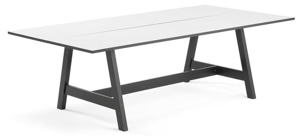 AJ Produkty Jednací stůl NOMAD, 2400x1200 mm, černá/bílá