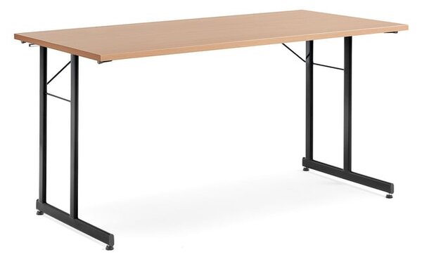 AJ Produkty Skládací stůl CLAIRE, 1400x700 mm, buk, černá