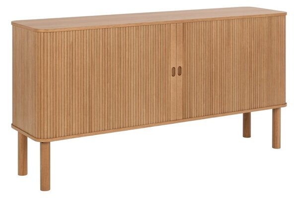 Nízká komoda v dekoru dubu s posuvnými dveřmi v přírodní barvě 160x80 cm Langley – Actona