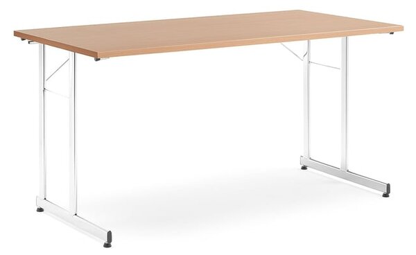 AJ Produkty Skládací stůl CLAIRE, 1400x700 mm, buk, chrom