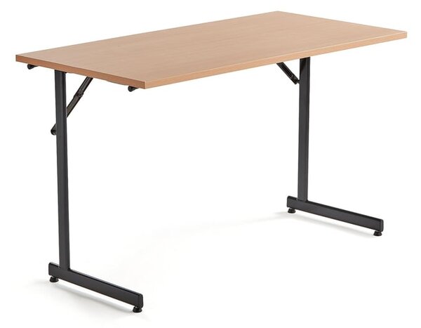 AJ Produkty Skládací stůl CLAIRE, 1200x600 mm, buk, černá