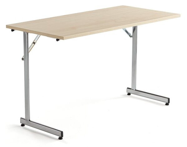 AJ Produkty Skládací stůl CLAIRE, 1200x600 mm, bříza, chrom