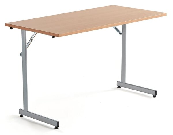 AJ Produkty Skládací stůl CLAIRE, 1200x600 mm, buk, hliníkově šedá