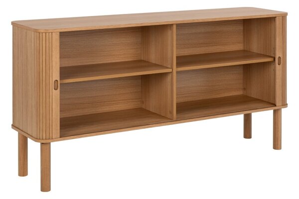 Nízká komoda v dekoru dubu s posuvnými dveřmi v přírodní barvě 160x80 cm Langley – Actona