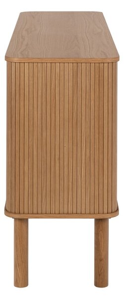 Nízká komoda v dekoru dubu s posuvnými dveřmi v přírodní barvě 160x80 cm Langley – Actona