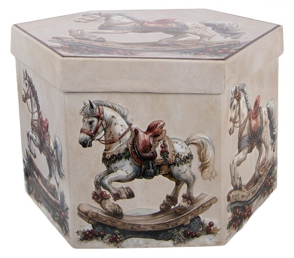 Sada 14 bílých plastových vánočních baněk – 8x8x8 cm