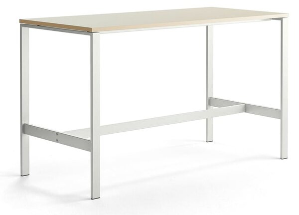 AJ Produkty Stůl VARIOUS, 1800x800 mm, výška 1050 mm, bílé nohy, bříza