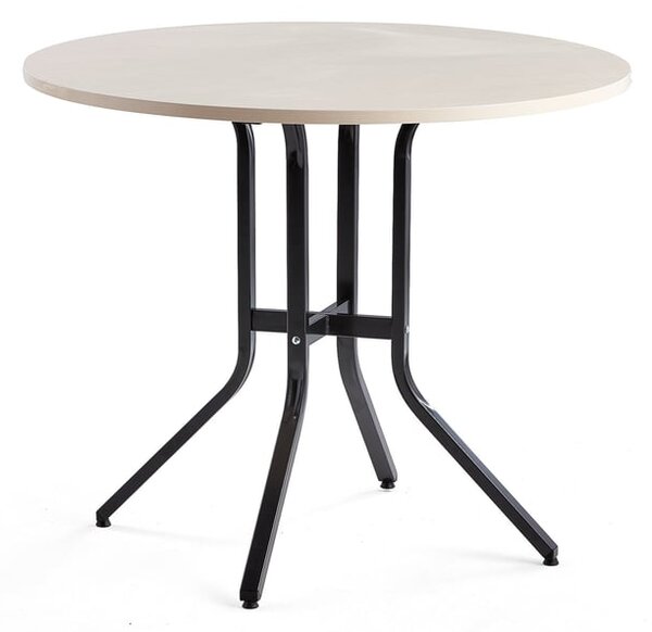 AJ Produkty Stůl VARIOUS, Ø1100 mm, výška 900 mm, černá, bříza