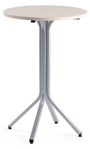 AJ Produkty Stůl VARIOUS, Ø700 mm, výška 1050 mm, stříbrná, bříza