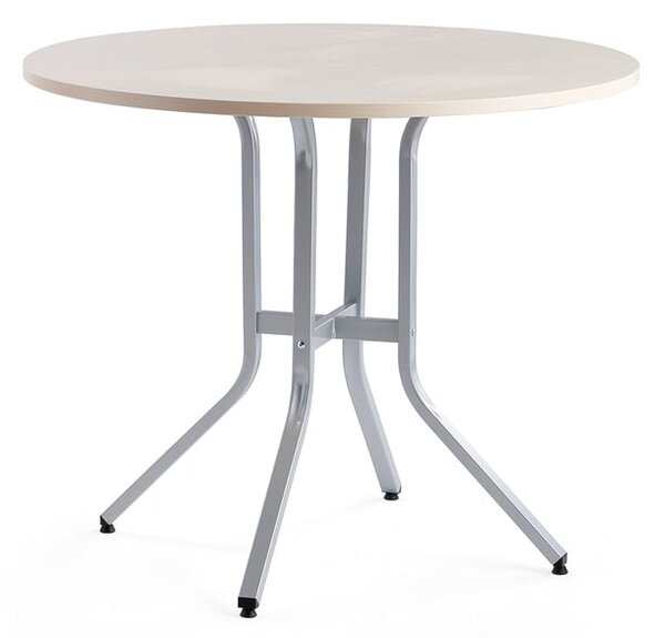 AJ Produkty Stůl VARIOUS, Ø1100 mm, výška 900 mm, stříbrná, bříza