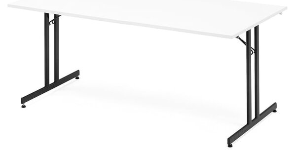 AJ Produkty Skládací stůl EMILY, 1800x800 mm, bílá, černá