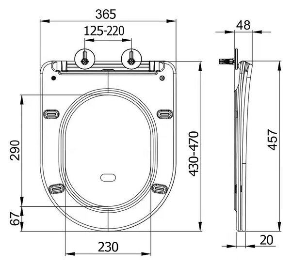 Sapho, PACO RIMLESS, PACO WC sedátko slim, duroplast, PCS1012