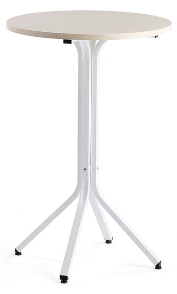 AJ Produkty Stůl VARIOUS, Ø700 mm, výška 1050 mm, bílá, bříza
