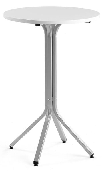 AJ Produkty Stůl VARIOUS, Ø700 mm, výška 1050 mm, stříbrná, bílá