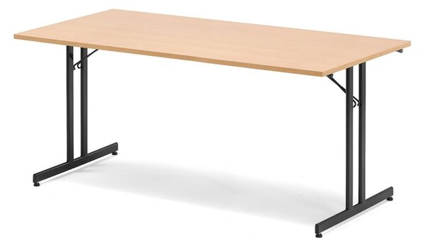 AJ Produkty Skládací stůl EMILY, 1800x800 mm, buk, černá