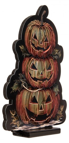 Oranžová plastová vánoční infinity lampa dýně – 30x7x41 cm