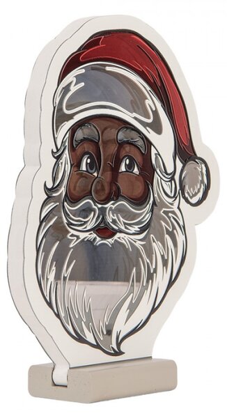 Bílá plastová vánoční infinity lampa Santa Claus – 19x5x22 cm