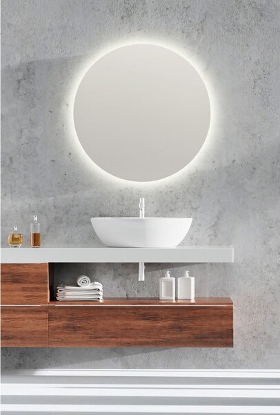 Nástěnné zrcadlo s osvětlením ø 60 cm Luna – Mirrors and More