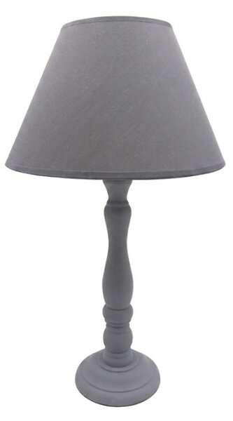 Šedá dřevěná stolní lampa_1
