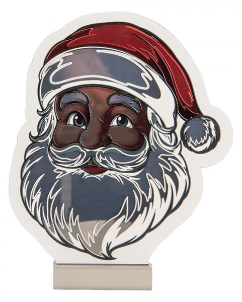 Bílá plastová vánoční infinity lampa Santa Claus – 19x5x22 cm