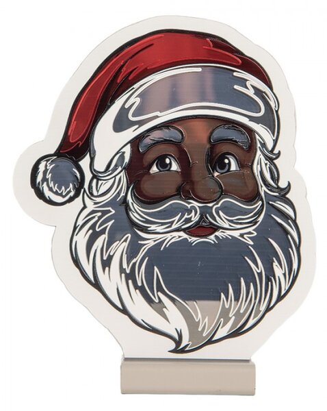 Bílá plastová vánoční infinity lampa Santa Claus – 19x5x22 cm