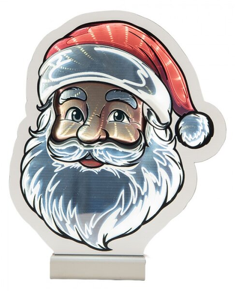 Bílá plastová vánoční infinity lampa Santa Claus – 19x5x22 cm