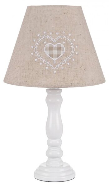 Bílá dřevěná stolní lampa