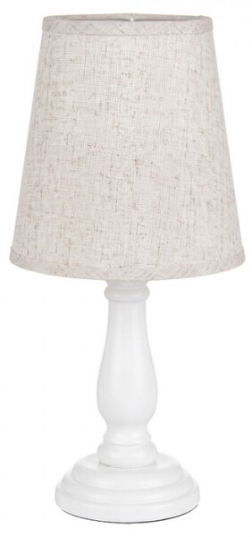 Bílá dřevěná stolní lampa_2