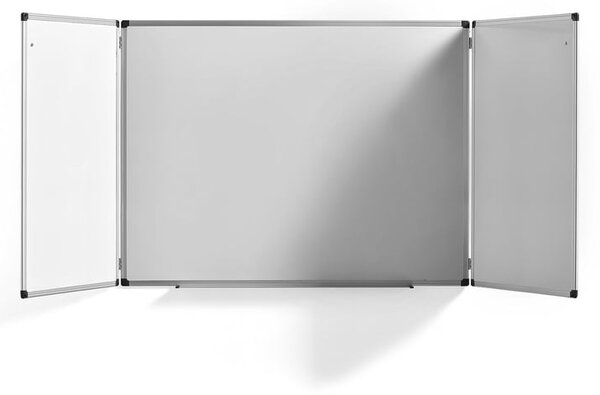 AJ Produkty Bílá magnetická tabule TRACEY, rozevírací, 2400x900 mm