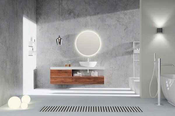 Nástěnné zrcadlo s osvětlením ø 60 cm Luna – Mirrors and More