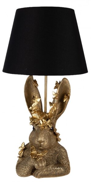 Plastová stolní lampa králík zlatá – 30x55 cm