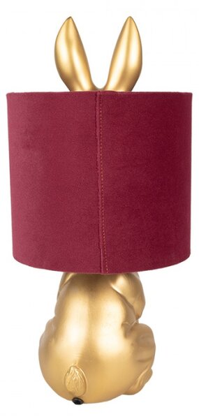 Zlato-červená plastová stolní lampa králík – 20x42 cm