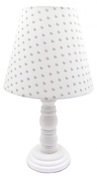 Bílá dřevěná stolní lampa_1