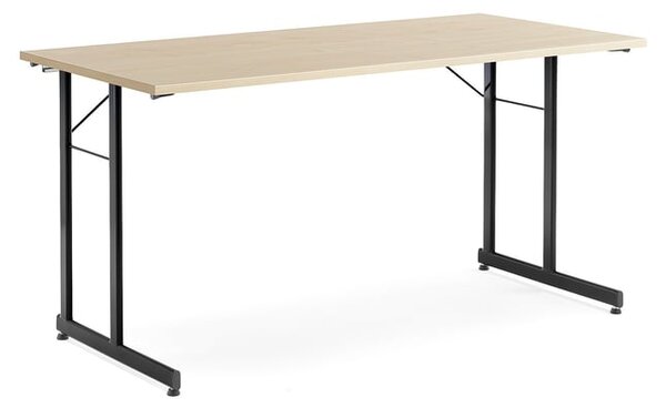 AJ Produkty Skládací stůl CLAIRE, 1400x700 mm, bříza, černá