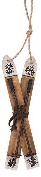 Hnědá dřevěná závěsná dekorace – 5x2x15 cm