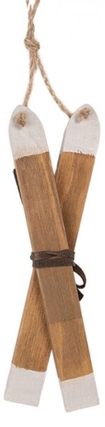 Hnědá dřevěná závěsná dekorace – 5x2x15 cm