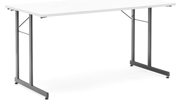 AJ Produkty Skládací stůl CLAIRE, 1400x700 mm, bílá, černá
