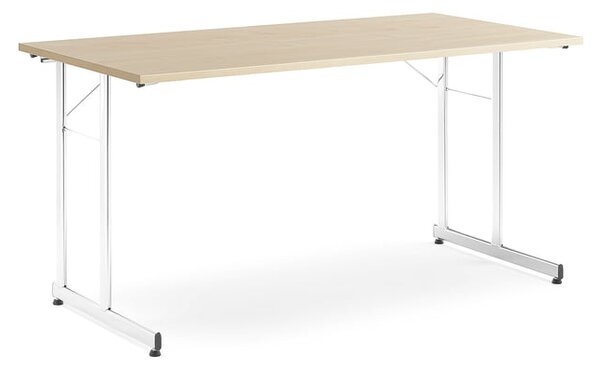 AJ Produkty Skládací stůl CLAIRE, 1400x700 mm, bříza, chrom