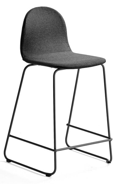AJ Produkty Barová židle GANDER, výška sedáku 630 mm, polstrovaná, šedá