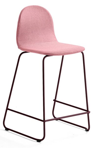 AJ Produkty Barová židle GANDER, výška sedáku 630 mm, polstrovaná, podzimní červeň