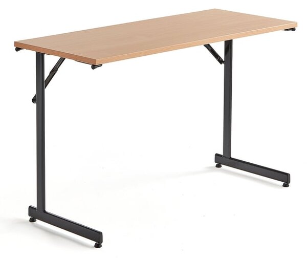 AJ Produkty Skládací stůl CLAIRE, 1200x500 mm, buk, černá