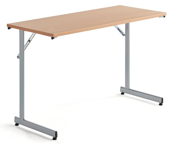 AJ Produkty Skládací stůl CLAIRE, 1200x500 mm, buk, hliníkově šedá