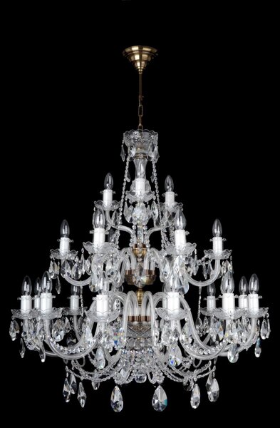 DBK GLASS 21-ramenný křišťálový lustr s hnědými pasírovanými mosaznými prvky 1740-21-PTdia880mm