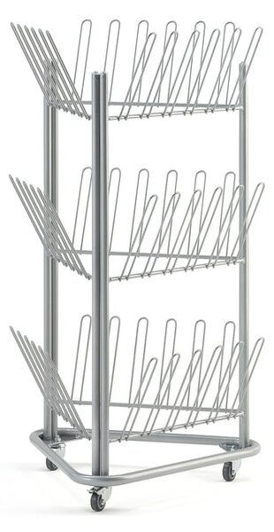 AJ Produkty Věšák na boty, 3stranný, šedý, 780x714x1192 mm