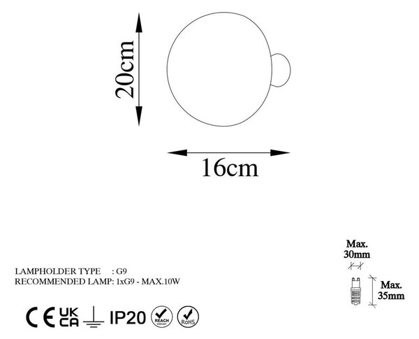 Nástěnné svítidlo v bronzové barvě ø 20 cm Fungal – Opviq lights