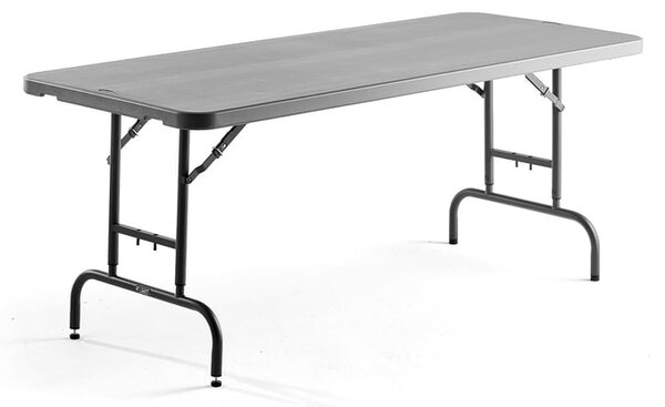 AJ Produkty Skládací stůl ROSIE, nastavitelná výška, 1830x760 mm, tmavě šedý