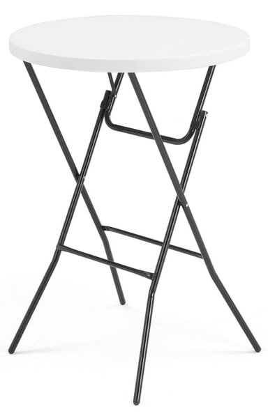 AJ Produkty Plastový skládací stůl CLARA, Ø 800 mm, černá konstrukce