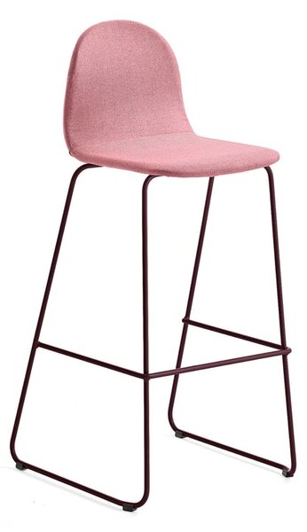 AJ Produkty Barová židle GANDER, výška sedáku 790 mm, polstrovaná, podzimní červeň